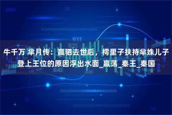 牛千万 芈月传：嬴驷去世后，樗里子扶持芈姝儿子登上王位的原因浮出水面_赢荡_秦王_秦国